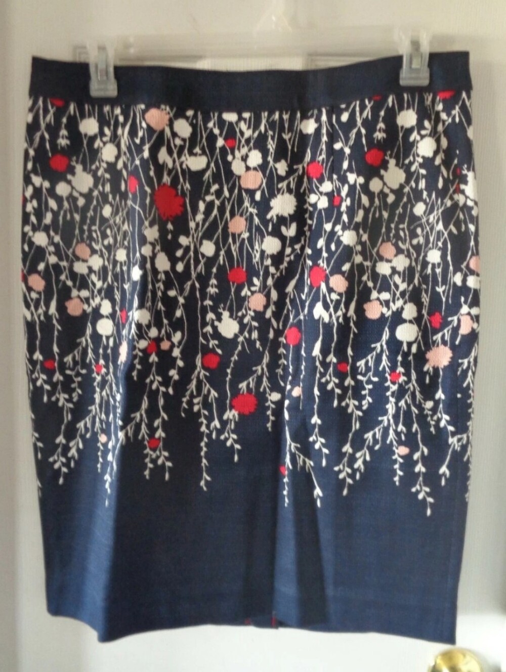 Boden Women's Navy Floral Pencil Skirt - EUC